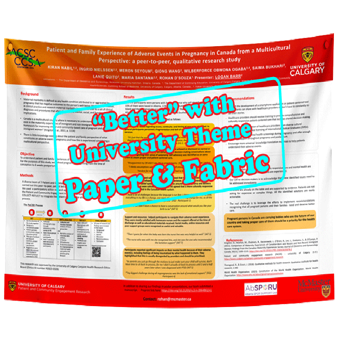Edmonton University / AHS Alberta Health / Scientific Fabric Research Poster (36x48 in)
