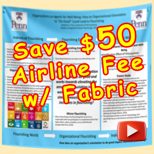 save $50 Airline Fee with Fabric Research Poster