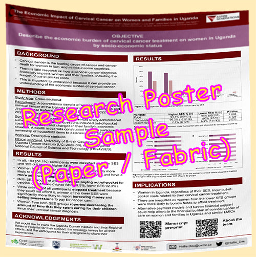 University of Fraser Valley (UFV) Research Paper & Fabric Poster $70 (A0-33x47)