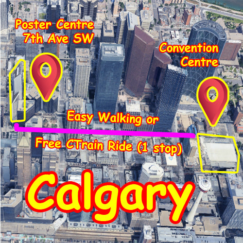 Calgary Fabric Conference Poster Pickup Centre is 1 CTrain Station Distance