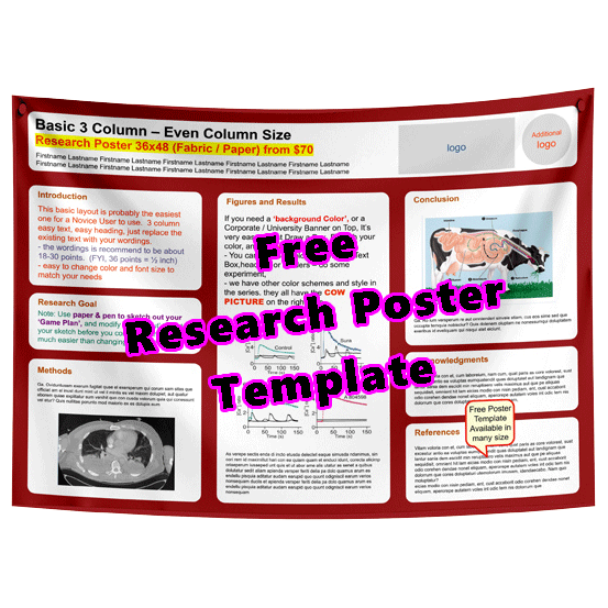 Free 3-Column Research Poster Template - Brown 36x48-14e