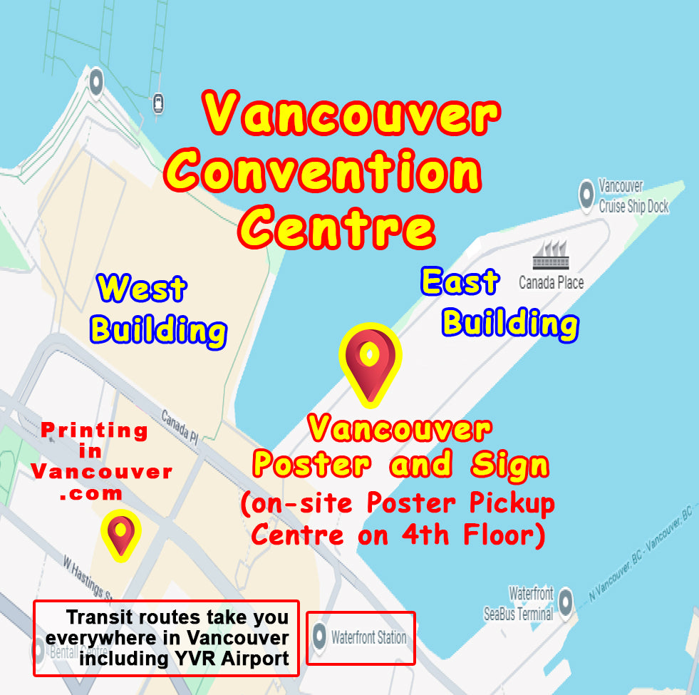 MAP of on-site Poster Pickup Centre at Vancouver Convention Centre