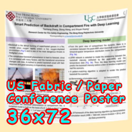 US Scientific Conference Research Poster, Cheapest Discounted US Fabric / Paper Poster (36x72 $85)