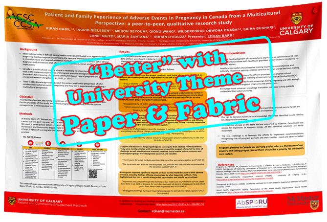 University of Calgary & Edmonton Research Paper & Fabric Poster Express Order