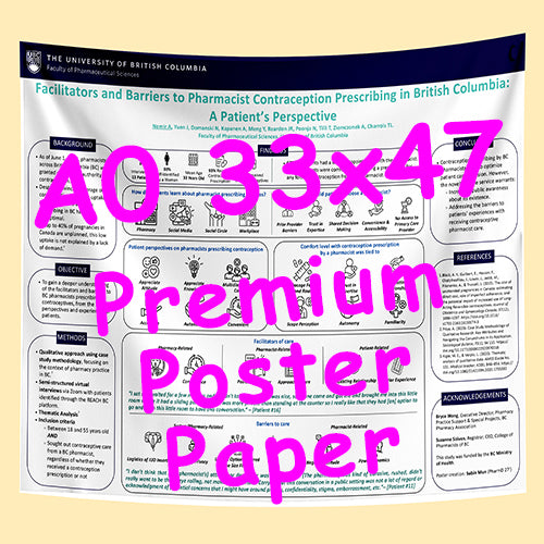Cheapest UBC Fabric Research Poster Printing in Vancouver A0 33x47 Premium Paper from $45