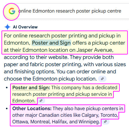 Edmonton Research Poster Pickup Centre