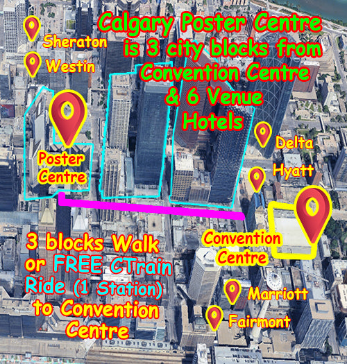 Closest Calgary Conference Poster Pickup Centre to Telus Convention Centre and 6 major Conference Hotels
