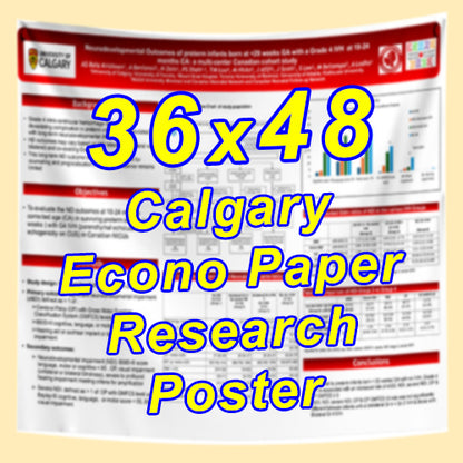 Cheapest Econo Research Poster Printing in Calgary (36x48 Medium Wt. Poster Paper) from $40