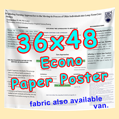 Cheapest Econo Research Poster Printing in Vancouver (36x48 Medium Wt. Poster Paper) from $30