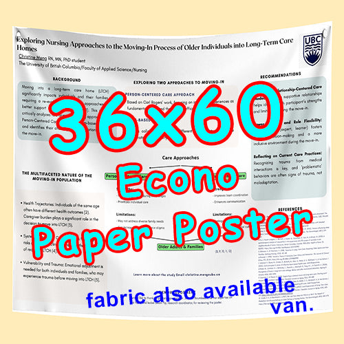 Cheapest Econo Research Poster Printing in Vancouver (36x60 Medium Wt. Poster Paper) from $40