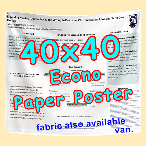 Cheapest Econo Research Poster Printing in Vancouver (40x40 Medium Wt. Poster Paper) from $50