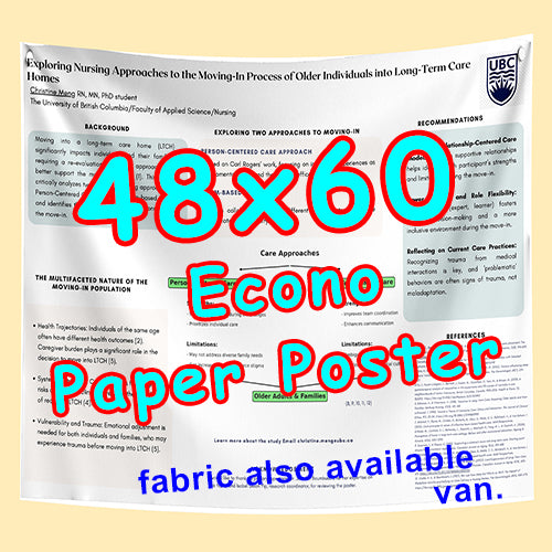 Cheapest Econo Research Poster Printing in Vancouver (48x60 Medium Wt. Poster Paper) from $70