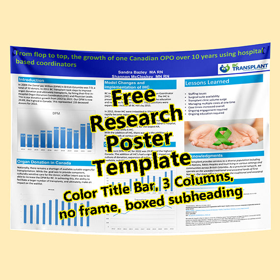 Free Conference Poster Template 36x48-12h (BC Transplant theme)