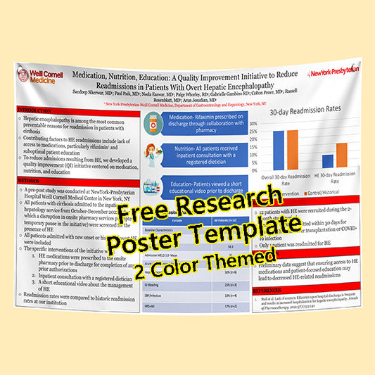 Free Conference Poster Template 36x48-133h (NY Presbyterian-Weill Cornell Med. Theme)