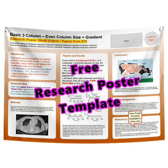 Free 3-Column Research Poster Template - Gradient - 12e