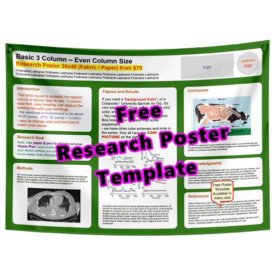 Free 3-Column Research Poster Template - Green -15e