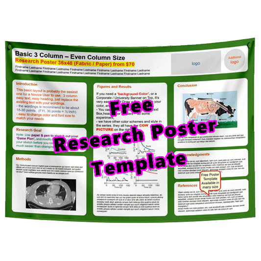 Free 3-Column Research Poster Template - Green -15e