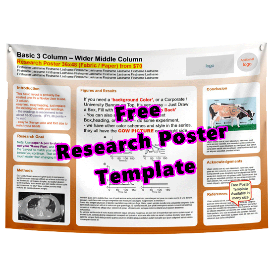 Free (mid. double wide) Research Poster Template -17e - Gradient