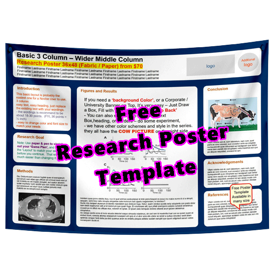 Free (mid double wide) Research Poster Template -18e - Dk Blue