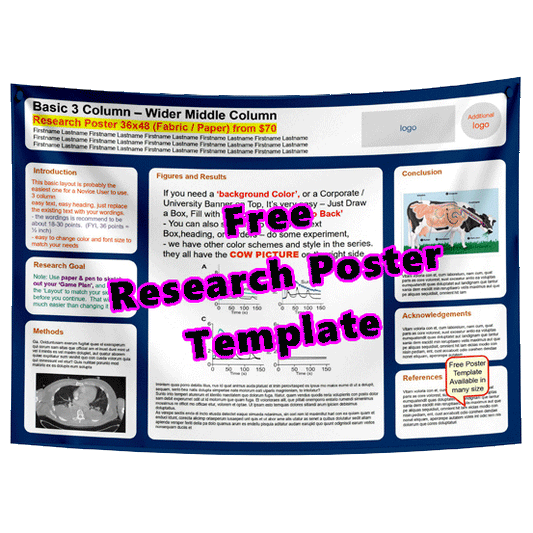 Free (mid double wide) Research Poster Template -18e - Dk Blue