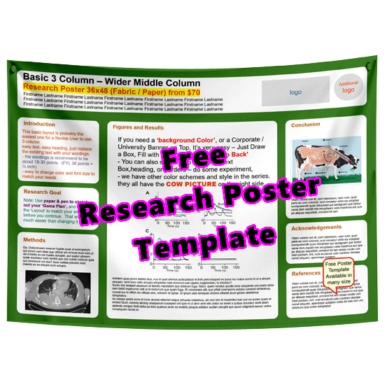 Free (mid double wide) Research Poster Template -20e - Green