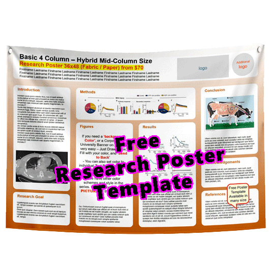 Free 4-column Research Poster Template (Gradient -27e)