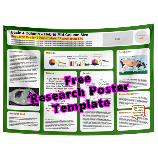 Free 4-column Research Poster Template (green -30e)