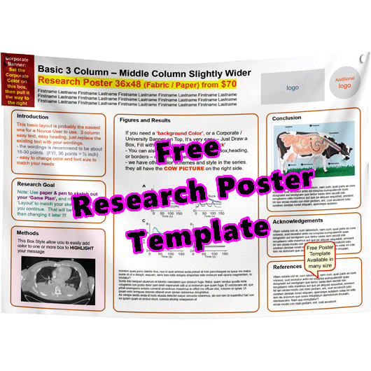 Free (wider mid. column) Research Poster Template -9e