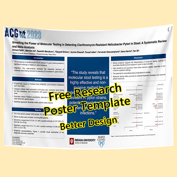 Free Conference Poster Template 36x48-57i (Indiana U - Mayo Clinic theme)