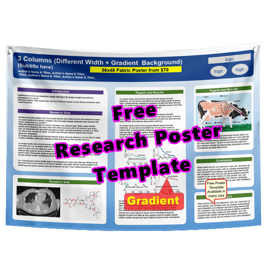 Free Research Poster Template 36x48-65h - Lite - Dk. Blue Gradient