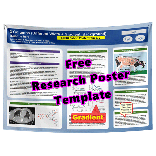 Free Research Poster Template 36x48-66h - Blue Angled Gradient