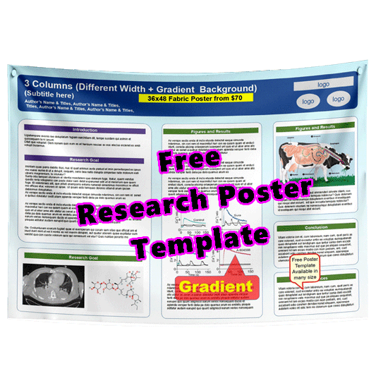 Free Research Poster Template 36x48-67h - Blue - White Angled Gradient