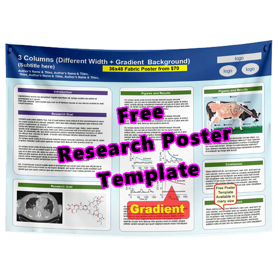 Free Research Poster Template 36x48-68h Blue White Angle Gradient