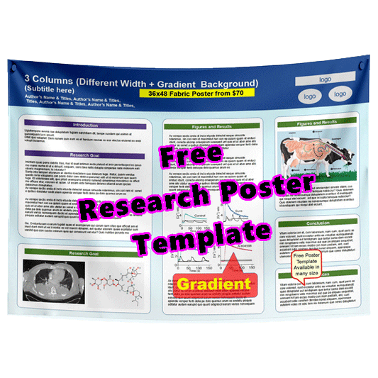 Free Research Poster Template 36x48-68h Blue White Angle Gradient