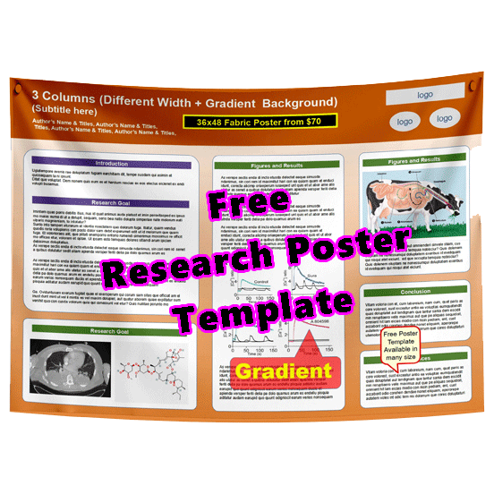 Free Research Poster Template 36x48-69h - white Brown Gradient