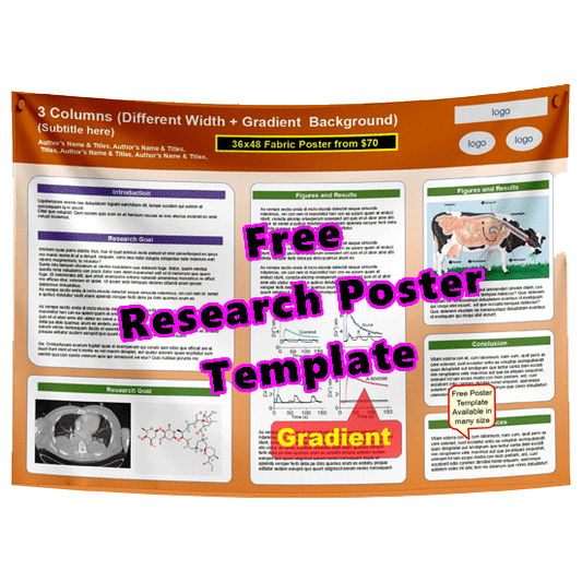 Free Research Poster Template 36x48-69h - white Brown Gradient