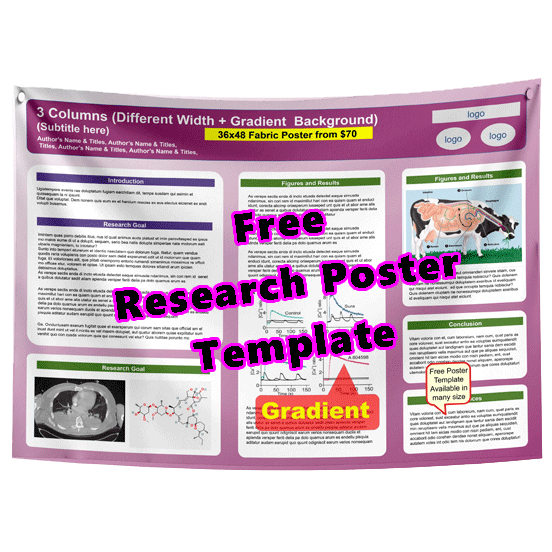 Free Research Poster Template 36x48-70h - White Mauve Angle Gradient