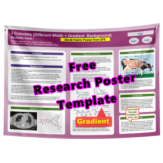 Free Research Poster Template 36x48-70h - White Mauve Angle Gradient