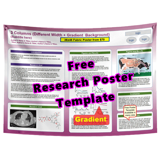 Free Research Poster Template 72h Burg white Subject Box Gradient