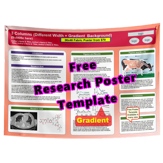 Free Research Poster Template -74h Red Pink Gradient