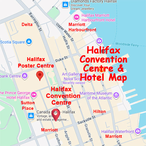 Map of Halifax Poster Centre - adjacent to Halifax Convention Centre