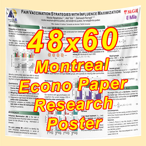 Cheapest Econo Research Poster Printing in Ottawa (48x60 Medium Wt. Poster Paper) from $80