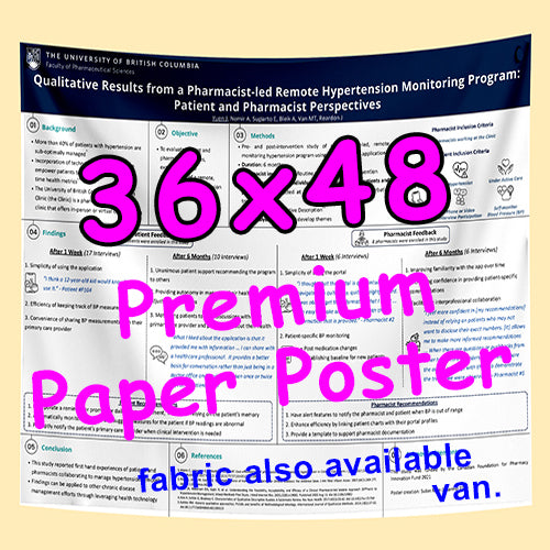 Cheapest Premium Fabric Research Poster Printing in Vancouver 36x48 Premium Fabric from $45