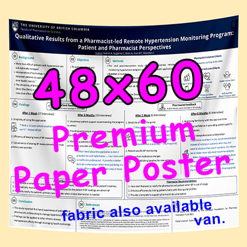 Cheapest Premium Fabric Research Poster Printing in Vancouver 48x60 Premium Fabric from $85