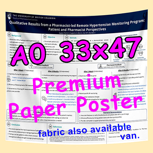 Cheapest Premium Fabric Research Poster Printing in Vancouver a0 33x47 Premium Fabric from $45