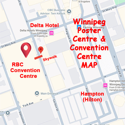 Winnipeg Fabric Poster Centre is located on Carlton St. right across RBC Conventioon Centre